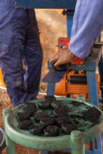 Briquette Press in Action