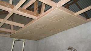 The first ceiling board goes up.