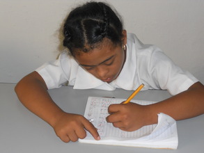 Wendy doing homework