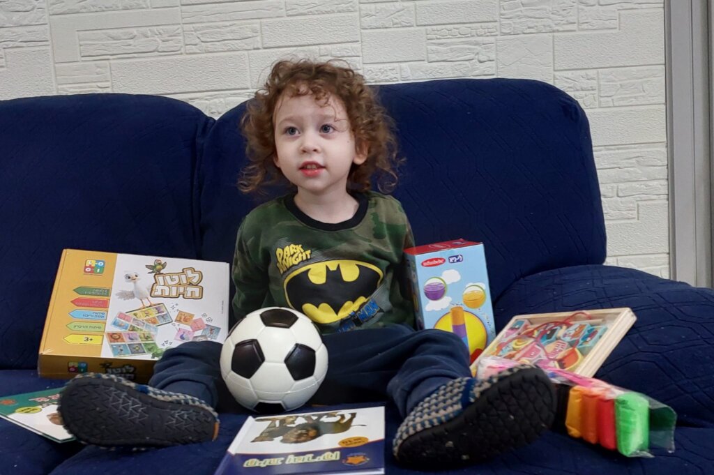 Preschool Child Sheltering with our Activities Kit