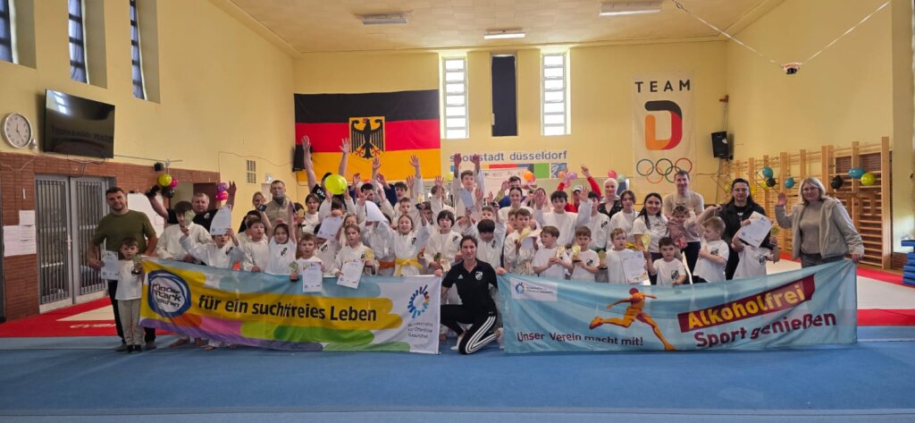 Children during a community judo event