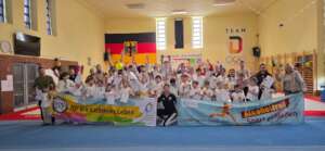Children during a community judo event