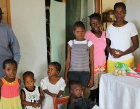 Claudette on the right with the children.