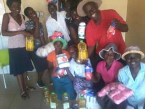 Women Showing The Food They Bought