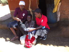 Beneficiary receiving clothing