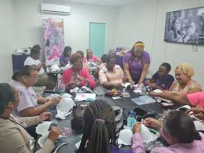 Group Meeting Bedazzling Bras