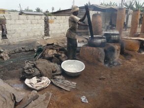 A woman still working