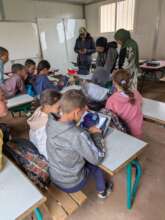 Children and teachers learning in Tinghar