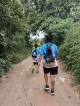 And walking down dusty roads.