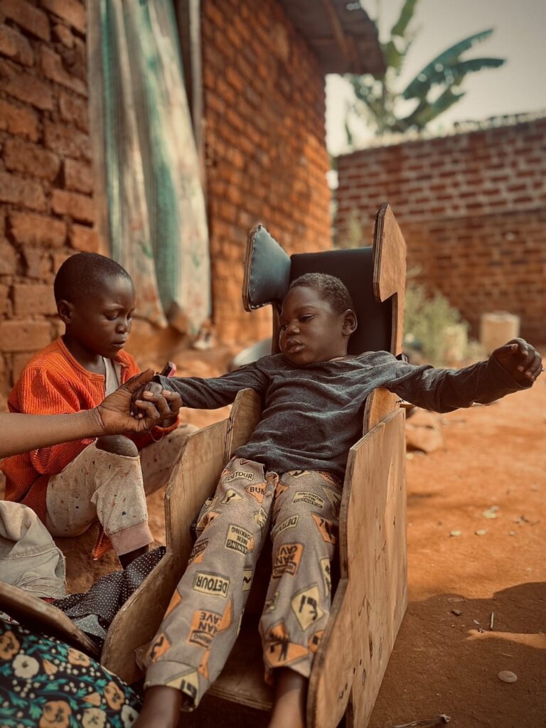 This is Obaa one of our newly disabled children