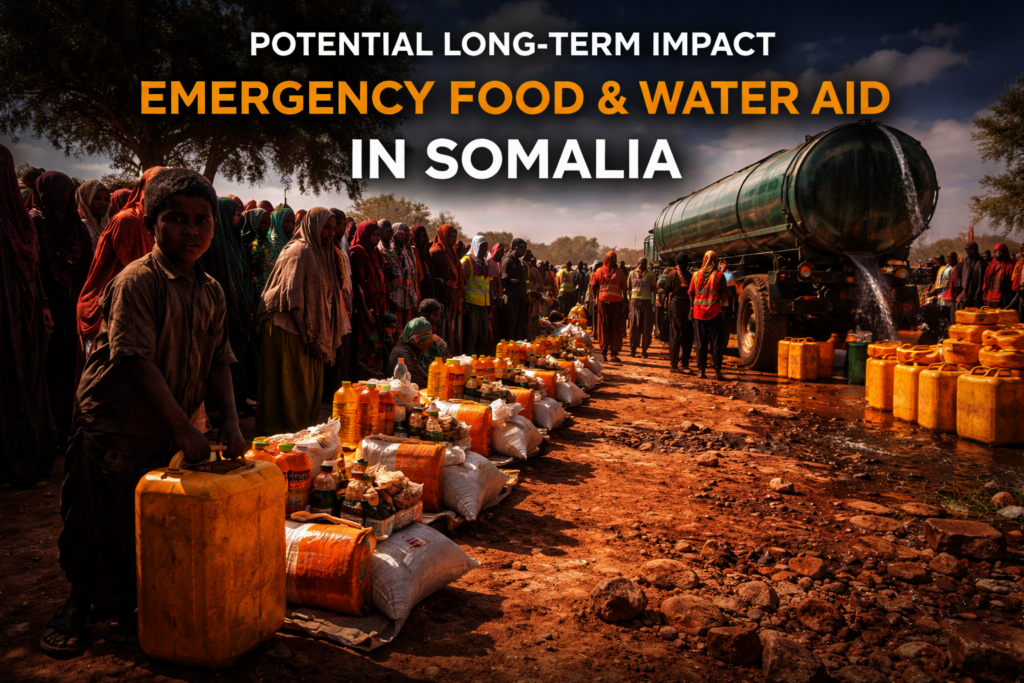 Emergency Food distribution Water trucking wells