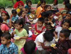 Children enjoying snacks