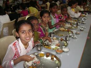 Children enjoying a feast