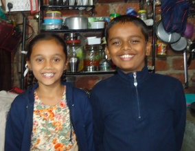 Asha with her brother