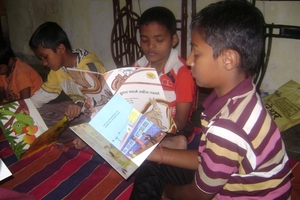 Engrossed in their favorite stories