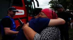 An elderly woman in a frontline community