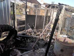 Displaced family burned kitchen