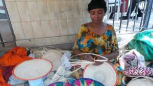 Provides weaving materials for one woman