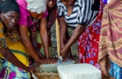 Training  vulnarable women in  soap making