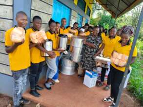 Catering & Hospitality students with materials