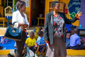 Joyce at the Batanda Junior School.