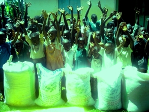 at Orphanage-children receiving food support