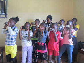 Girls learning photography