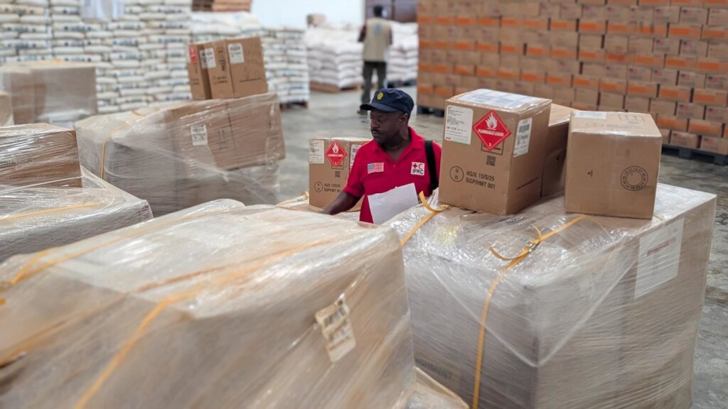 Aid cargo transported on behalf of partner IFRC