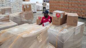 Aid cargo transported on behalf of partner IFRC