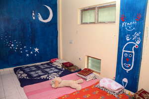 Blue bed room.