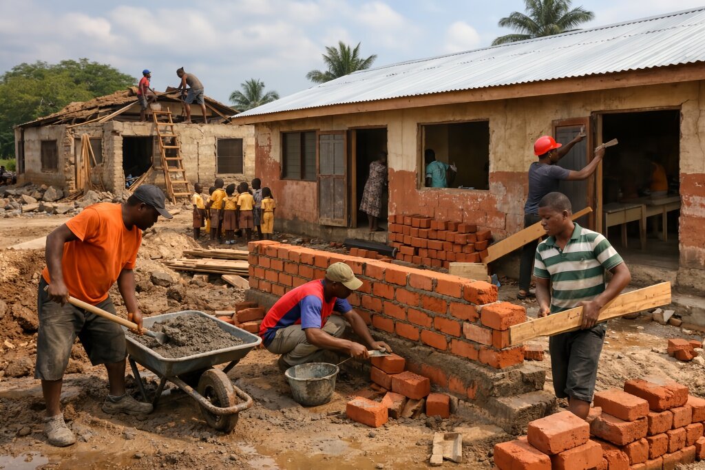 Rebuild Schools After Floods in Ghana
