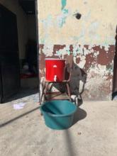 Temporary handwashing station at the lower school