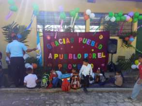 Students celebrate the new facilities