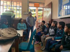 Tomas addresses the new Hygiene Ambassadors