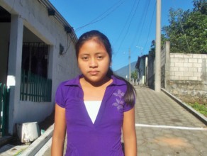 Loida on the road to Nueva Vida School