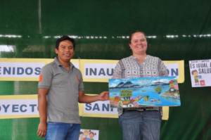 Tomas and Ana receive a gift from school leaders