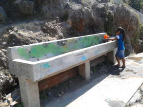 The old hand-washing station, before construction