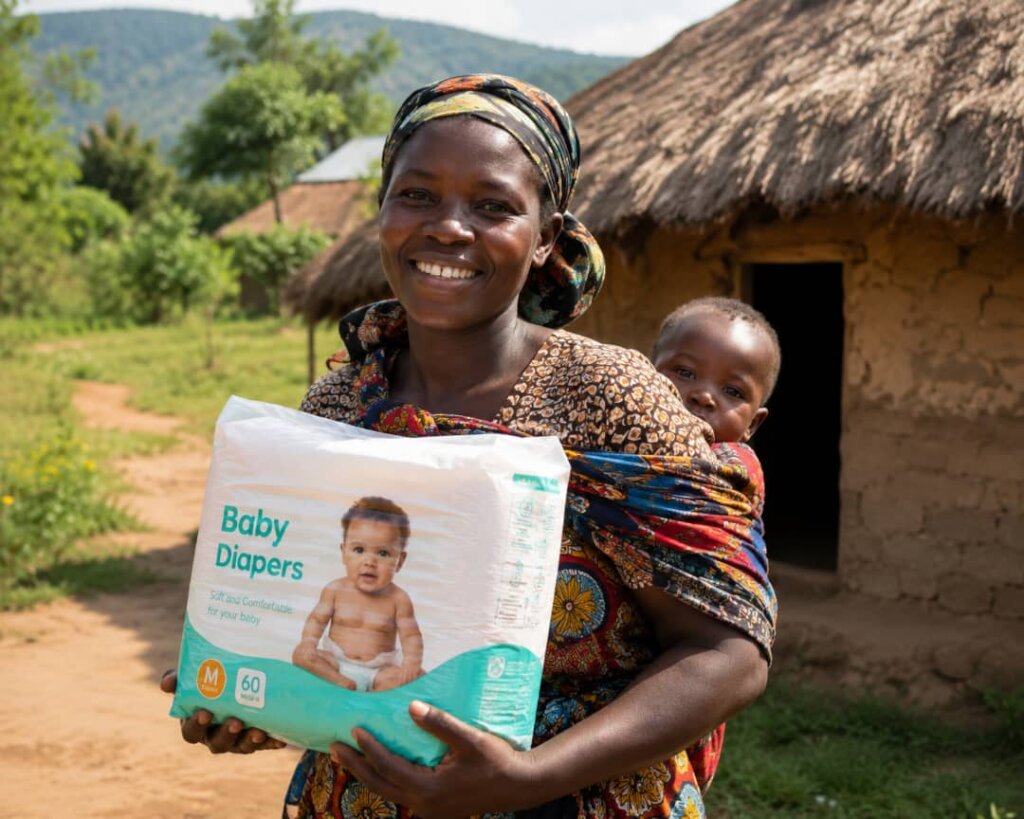 First Time Diapers for Rural Babies in Tororo