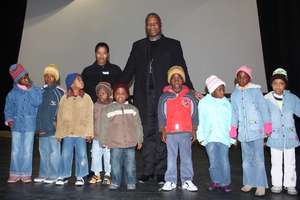 Fikelela children with Archbishop Thabo