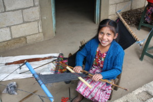 When she's not studying, she's weaving.