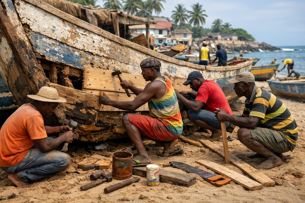 Help Fishermen in Axim Replace Broken Boats
