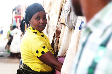 Rorance at her fabric business.