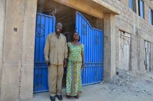 Comfort and her husband in front of Ahobrase