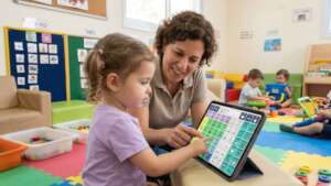 Child Communicates to Adult via Assistive Tech