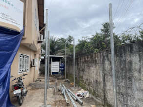 Solar Power Carport poles installed