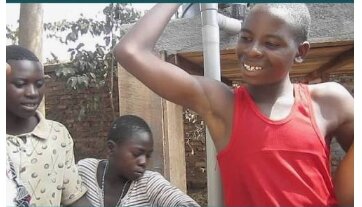 Feeding street children in Bukavu city.
