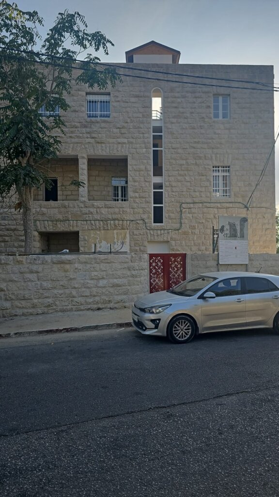 A street view of the building