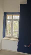 Blue colour present in builing: anchoring, calming