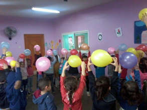 Balloons, teamwork, motor skills, and exercise!