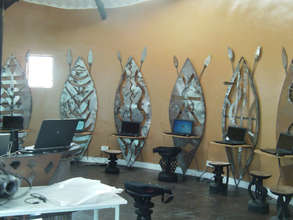 Interior of Tech Cntr, Zulu Shields & Tonga Stools